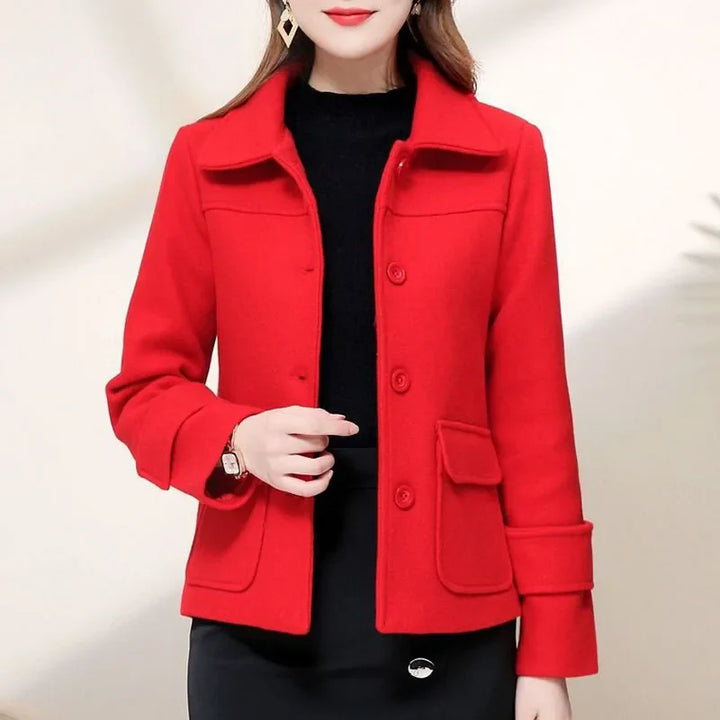Henriette™ | Single-breasted Turn-down Collar Short Coat