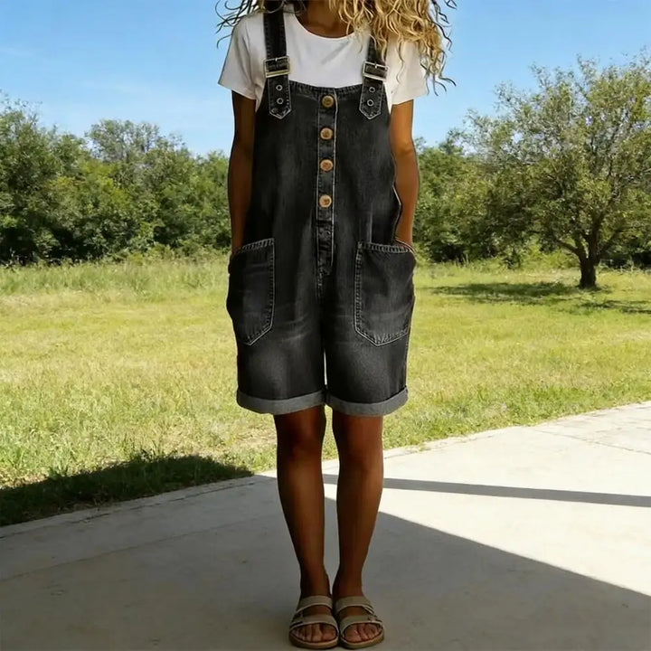 Saylor | Soft Denim Short Dungarees