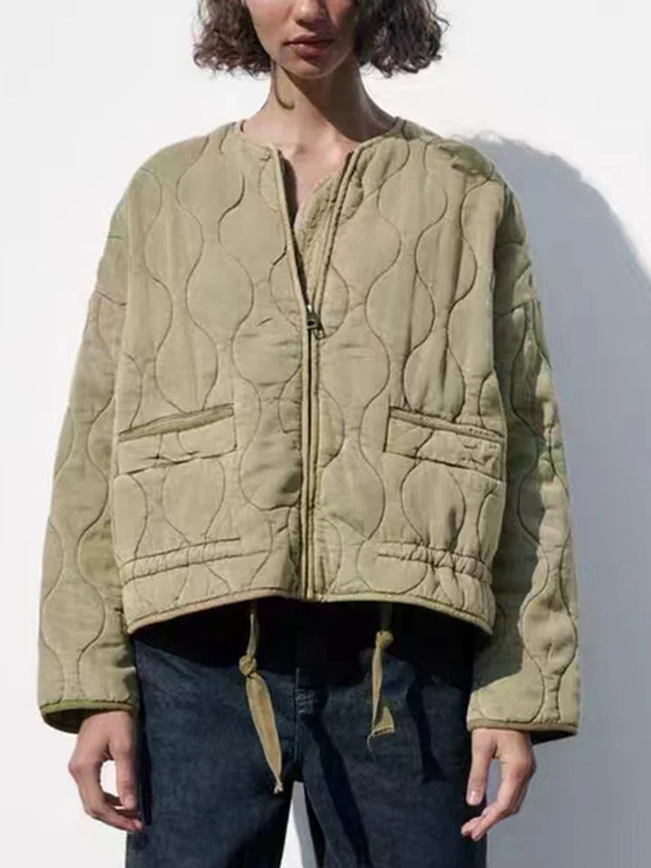 Ginger™ | Padded Solid Color Zipper Jacket