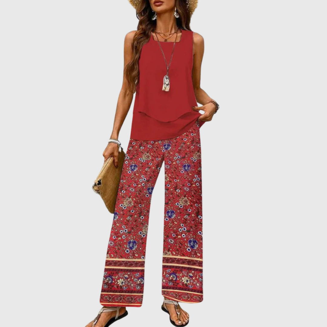 Ovelynra™ | Sleeveless Top and Wide Pants