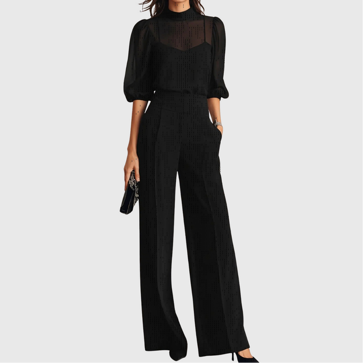 Elodie | Three-piece set consisting of a top and wide-leg pants