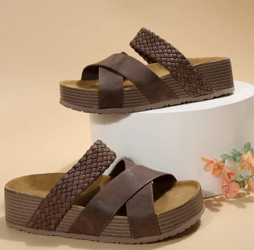 Dawn | Wedge Sandals with Braided Straps
