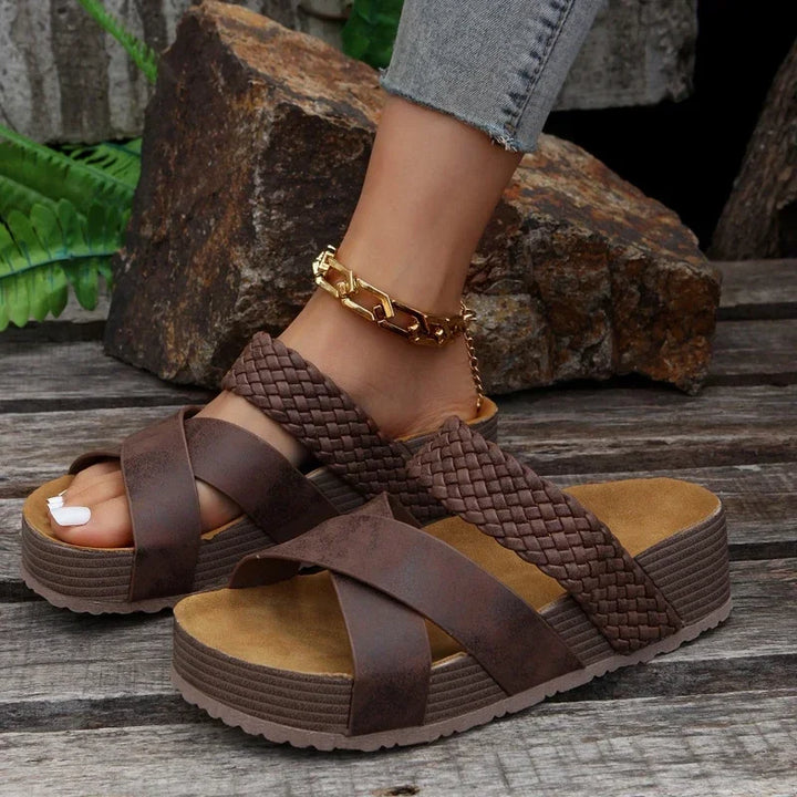 Dawn | Wedge Sandals with Braided Straps