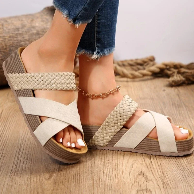 Dawn | Wedge Sandals with Braided Straps