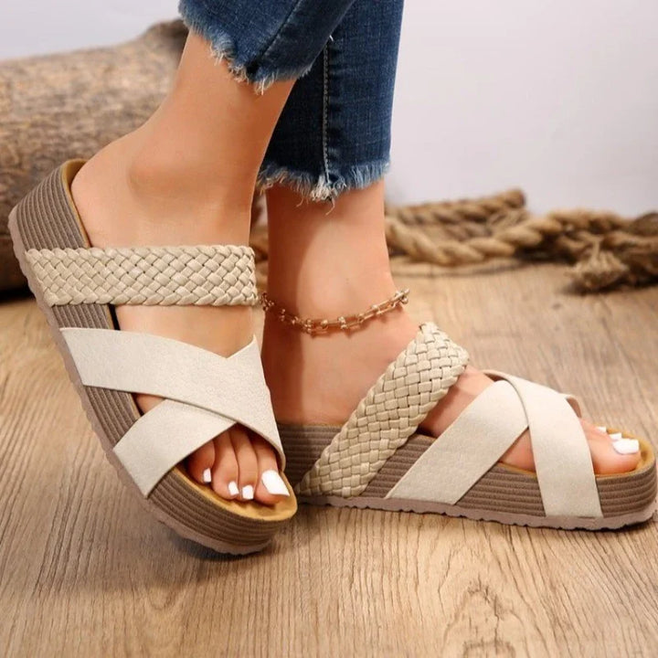 Dawn | Wedge Sandals with Braided Straps