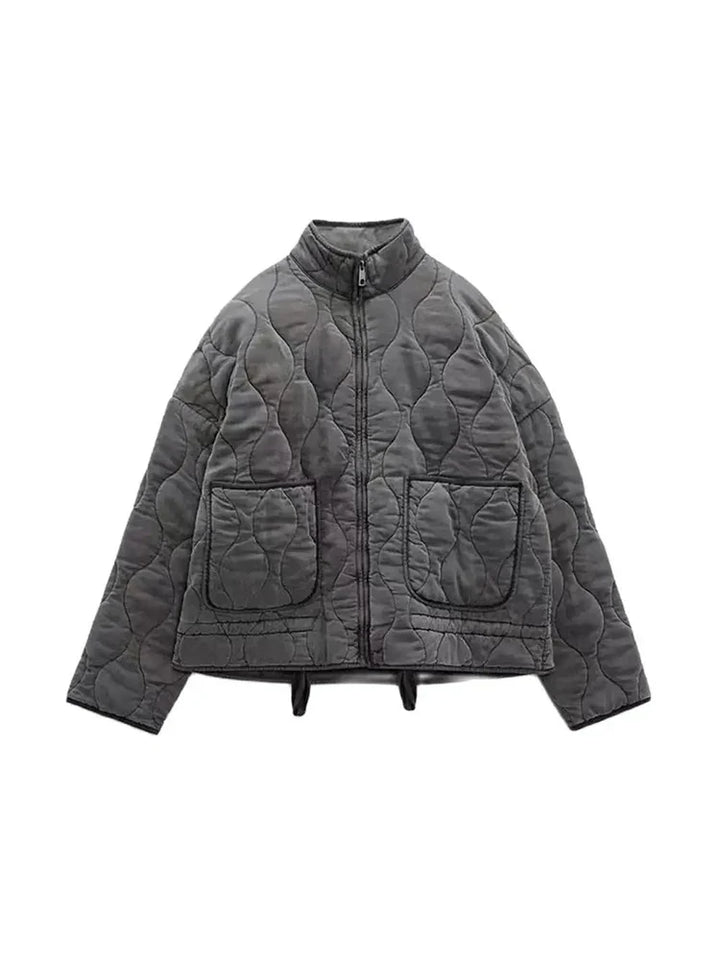 Ginger™ | Padded Solid Color Zipper Jacket