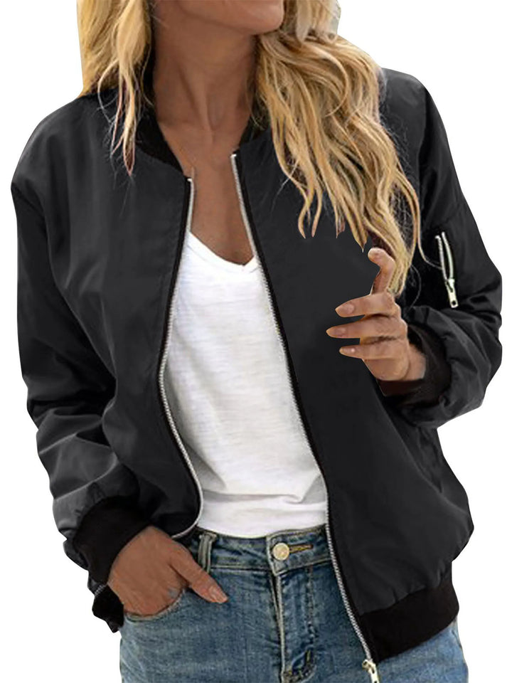 Lizbeth™ | Casual Solid Color Outerwear Zipper Jacket