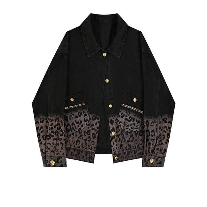 Hilda™ | Leopard Gradient Fit Denim Jacket