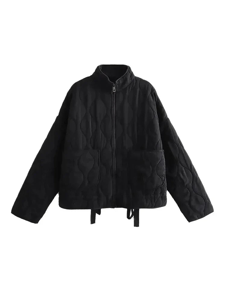 Ginger™ | Padded Solid Color Zipper Jacket