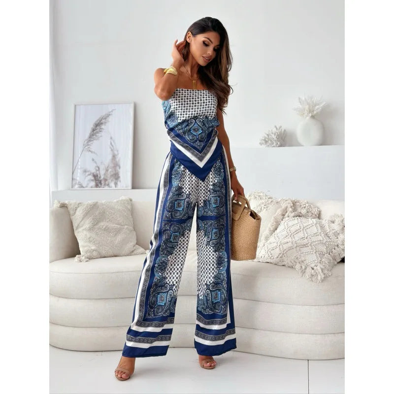 GISELA | Backless Top and Pants Set