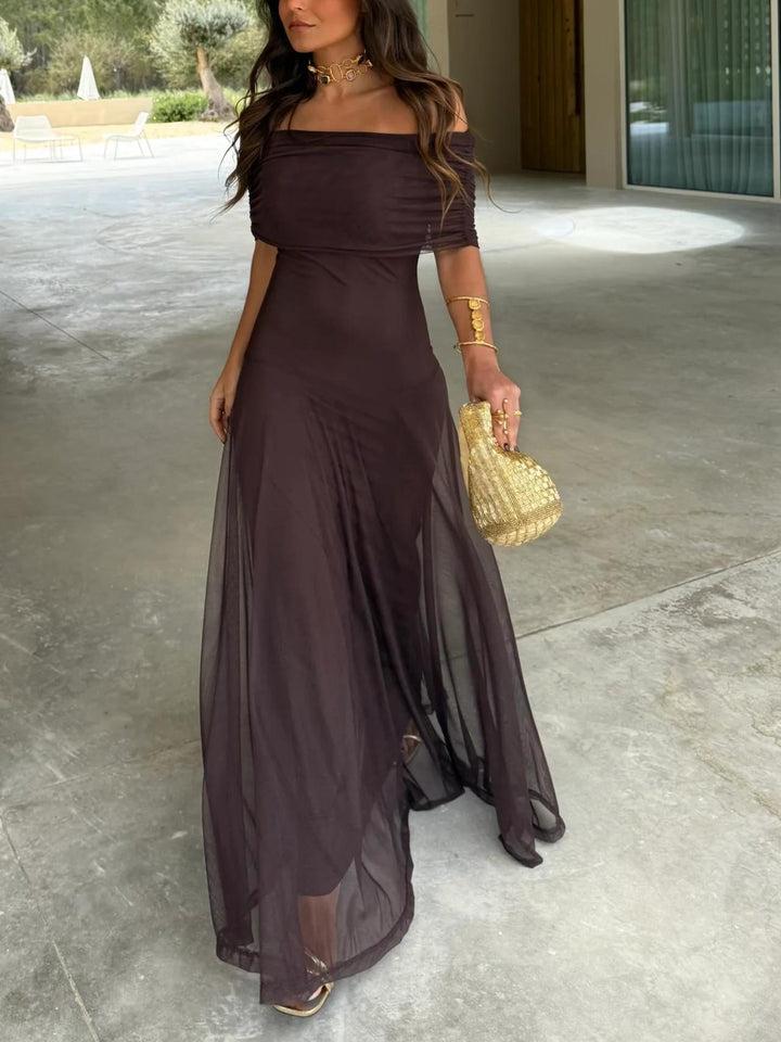 Harper | Toledo One Shoulder Mesh Maxi Dress