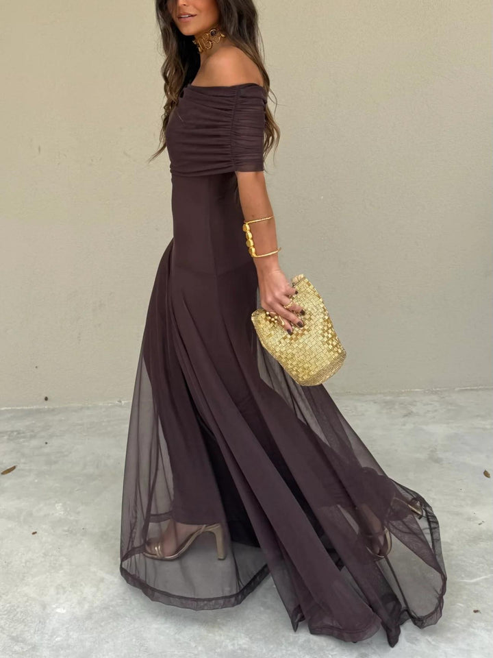 Harper | Toledo One Shoulder Mesh Maxi Dress