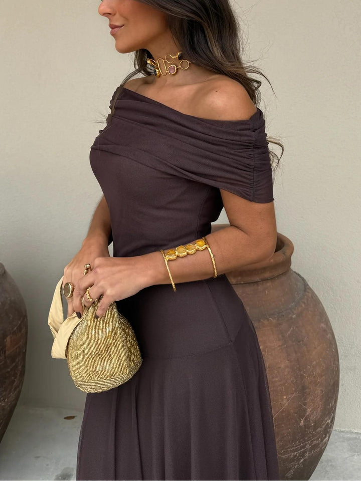 Harper | Toledo One Shoulder Mesh Maxi Dress