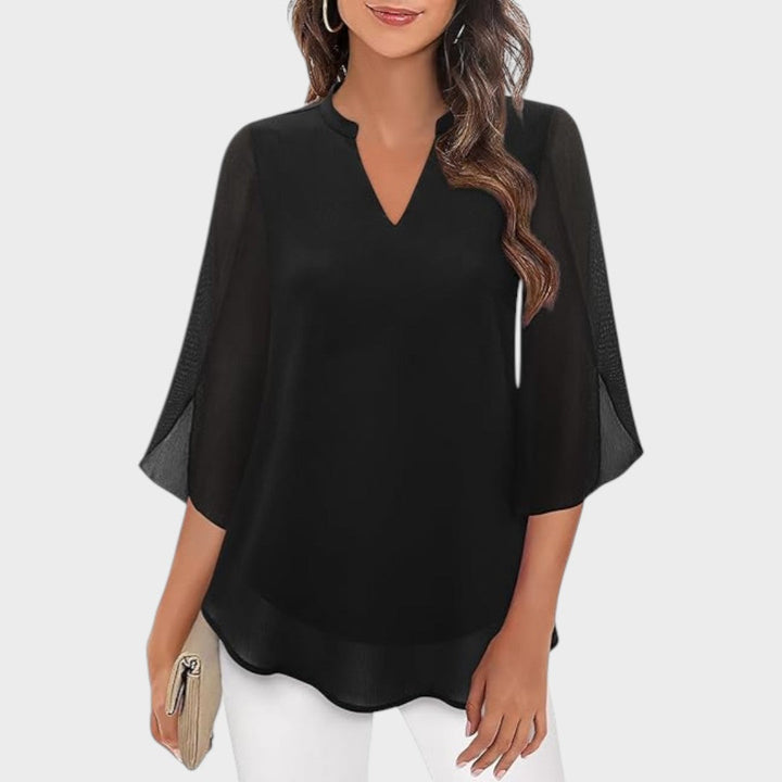 Krystel | Elegant Flow ¾ Sleeve Blouse
