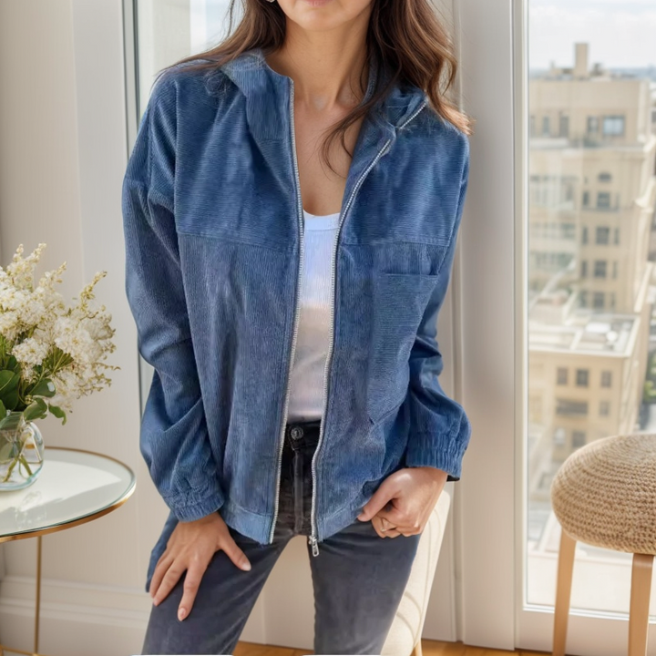 Ismay | Corduroy Jacket with Hood and Front Zip