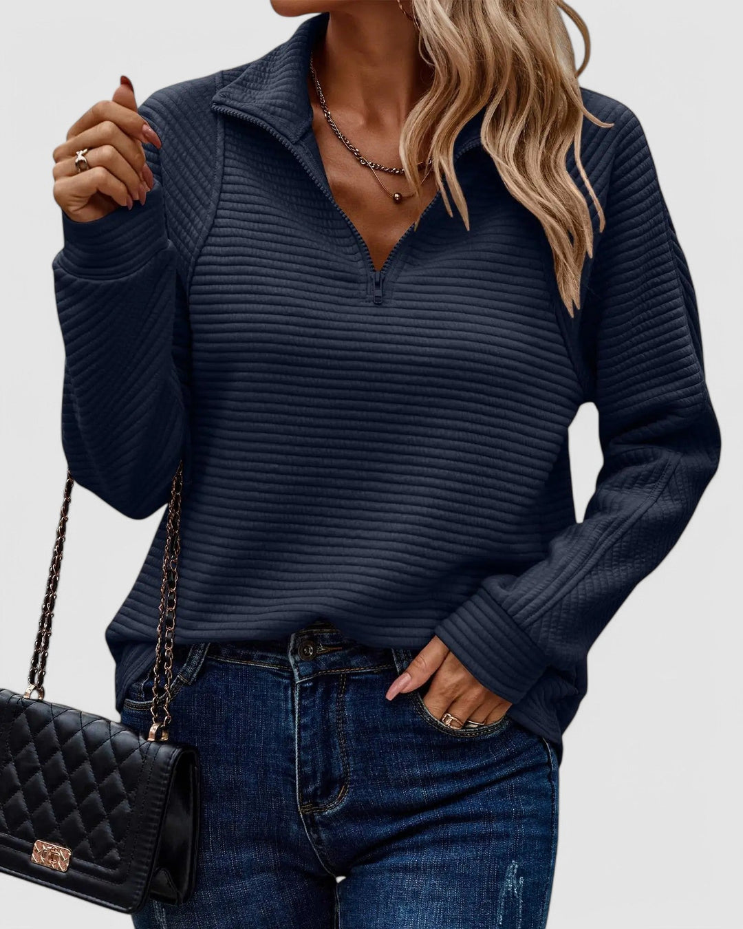 Tui | Textured Quarter-Zip Pullover