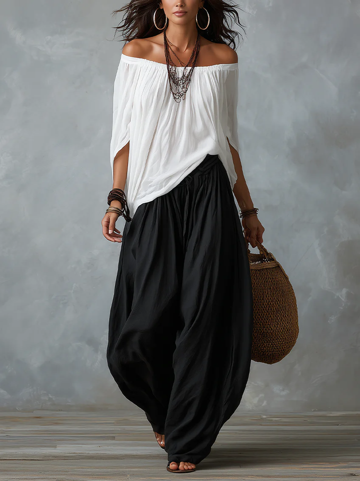 Bianca™ | Off-Shoulder Top & Lantern Pants Set