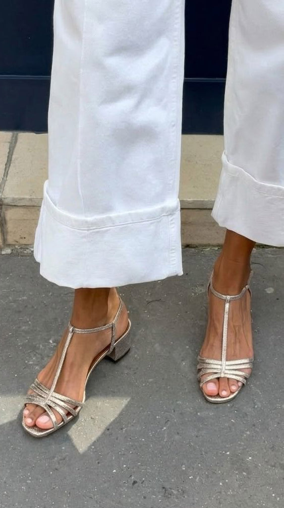 Allegra Golden Heeled Sandals