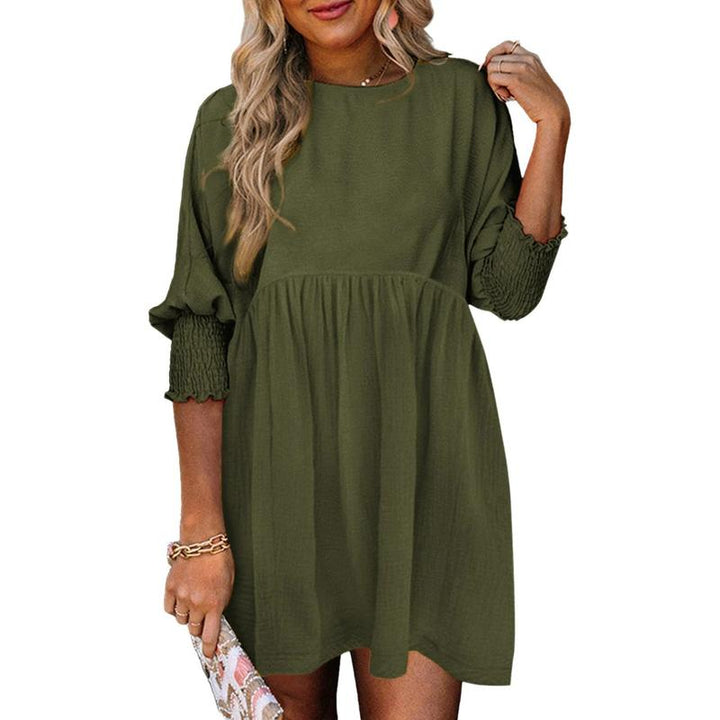 Shamara | Casual Crew Neck Loose Fit Mini Dress