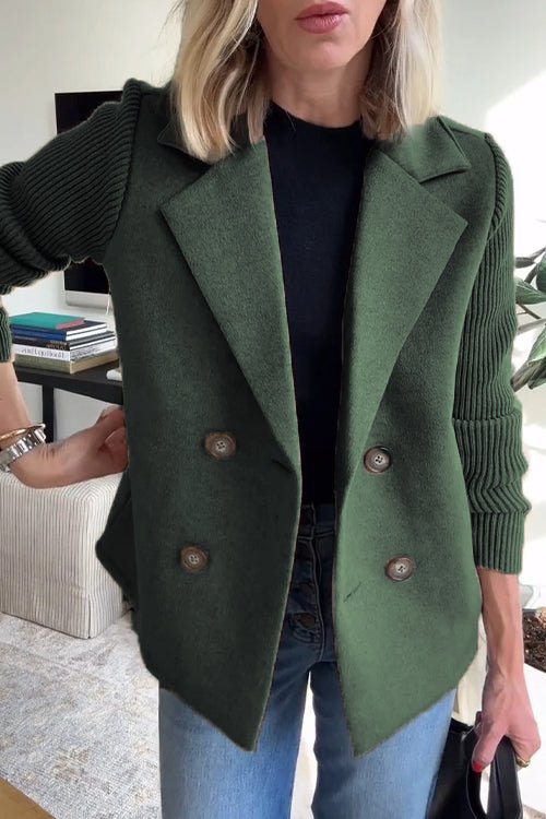 Paige | Elegant Knit-Sleeve Blazer