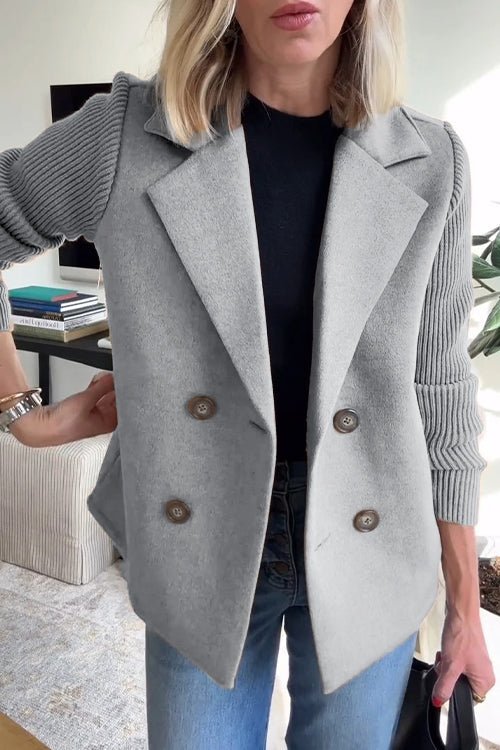 Paige | Elegant Knit-Sleeve Blazer