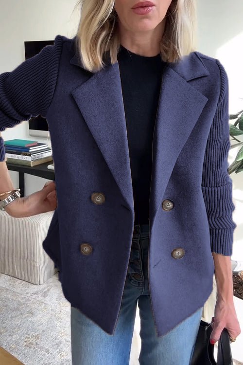 Paige | Elegant Knit-Sleeve Blazer