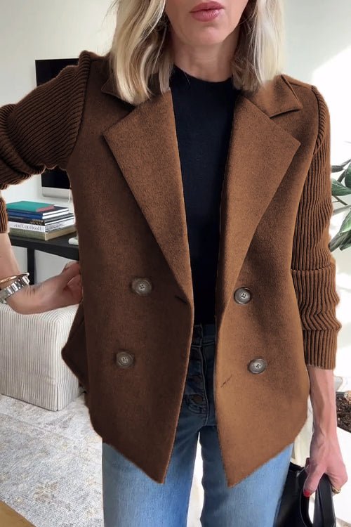 Paige | Elegant Knit-Sleeve Blazer