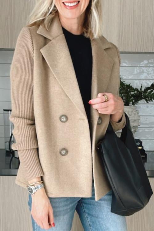 Paige | Elegant Knit-Sleeve Blazer