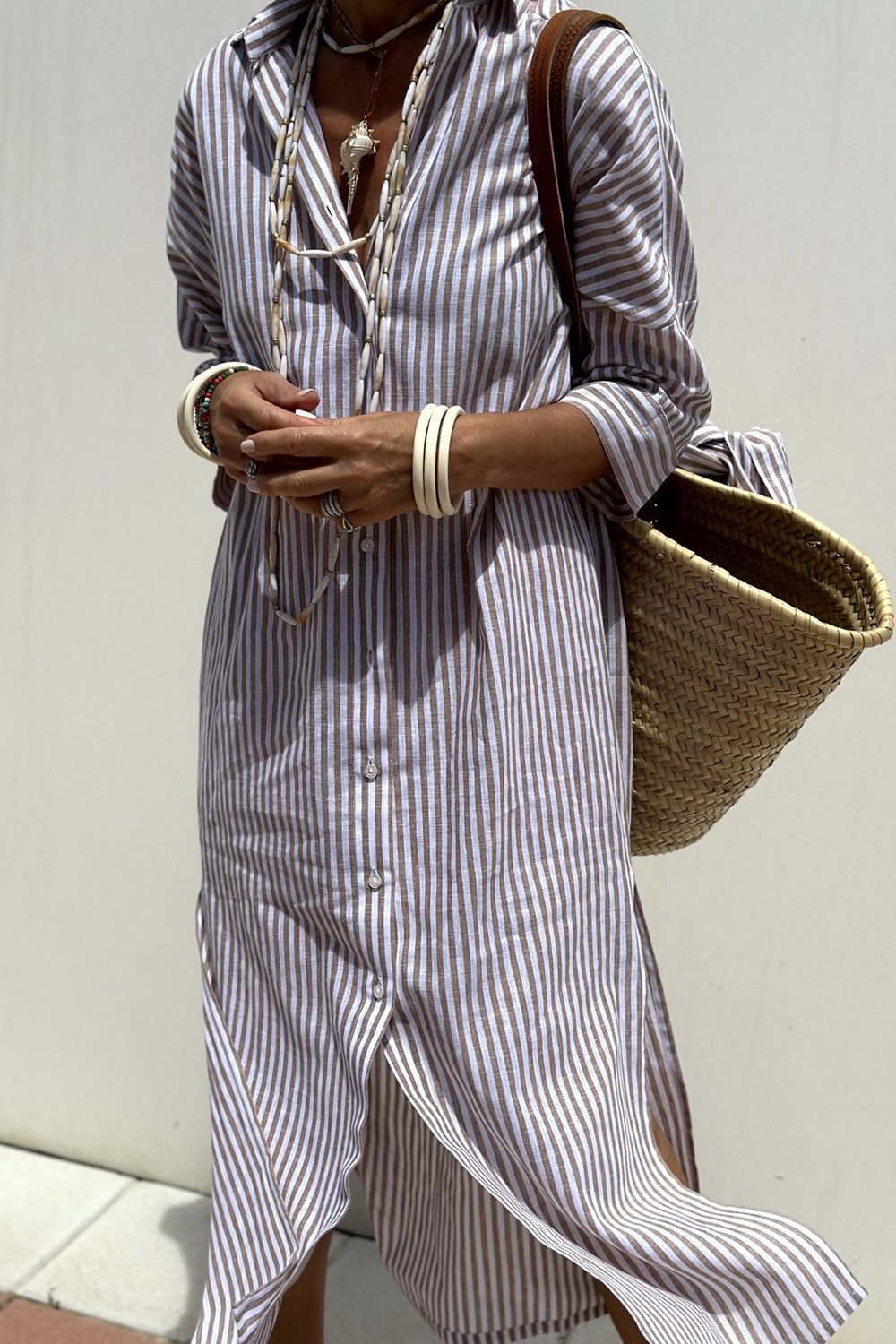 Elowen | Elegant striped shirt dress