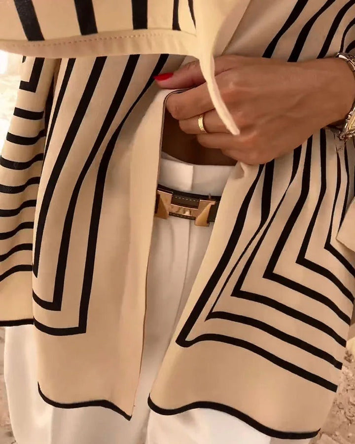 Stephanie | Casual Split Stripe Shirt