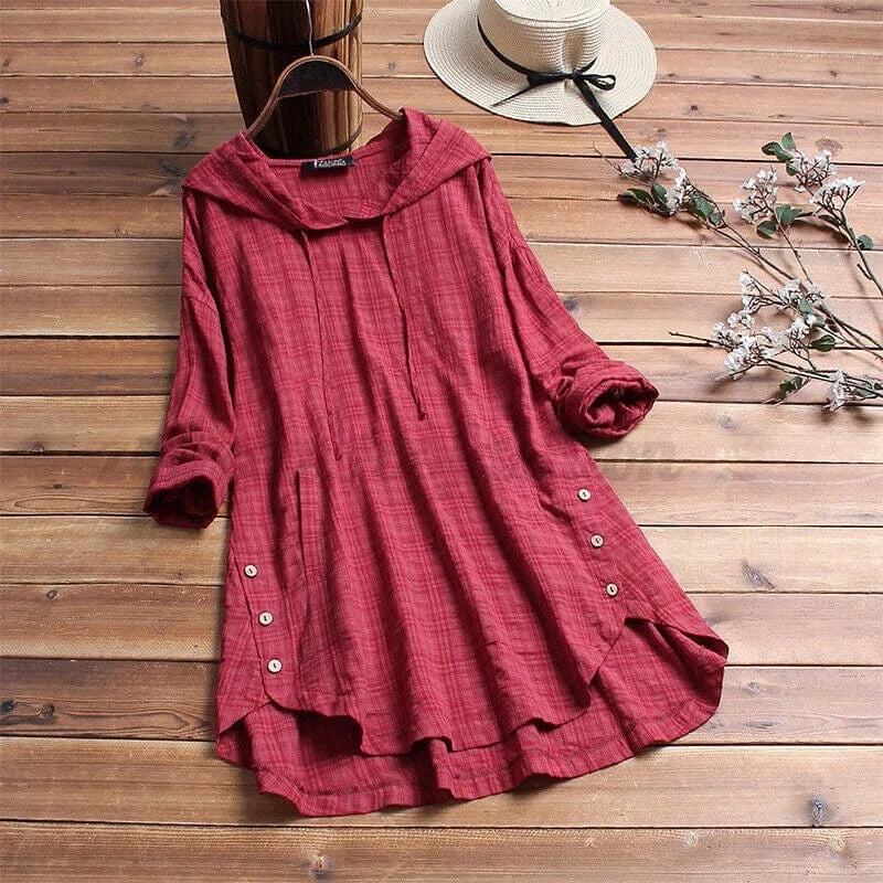 Zaria | Linen Tunic Hoodie