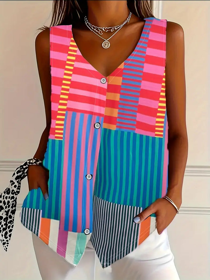 Althea |  Elegant Casual Sleeveless Blouse
