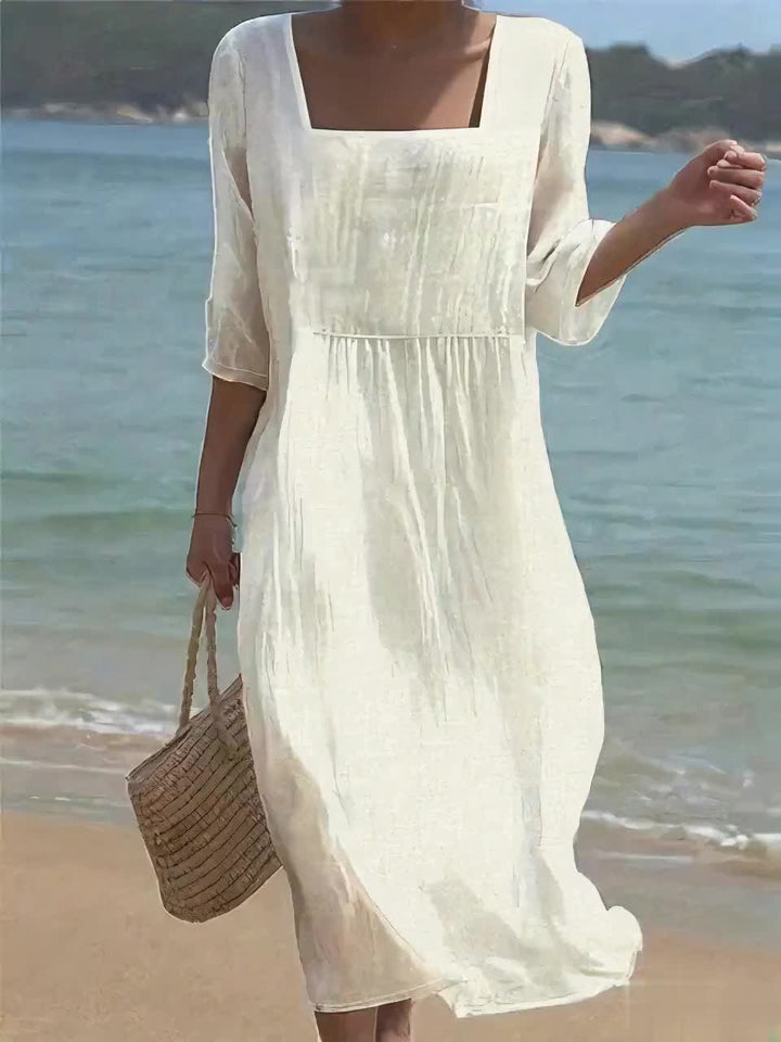 Julia | Linen Front Panel Dress
