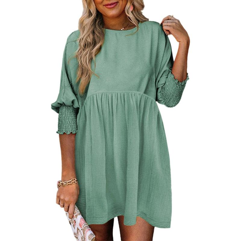 Shamara | Casual Crew Neck Loose Fit Mini Dress