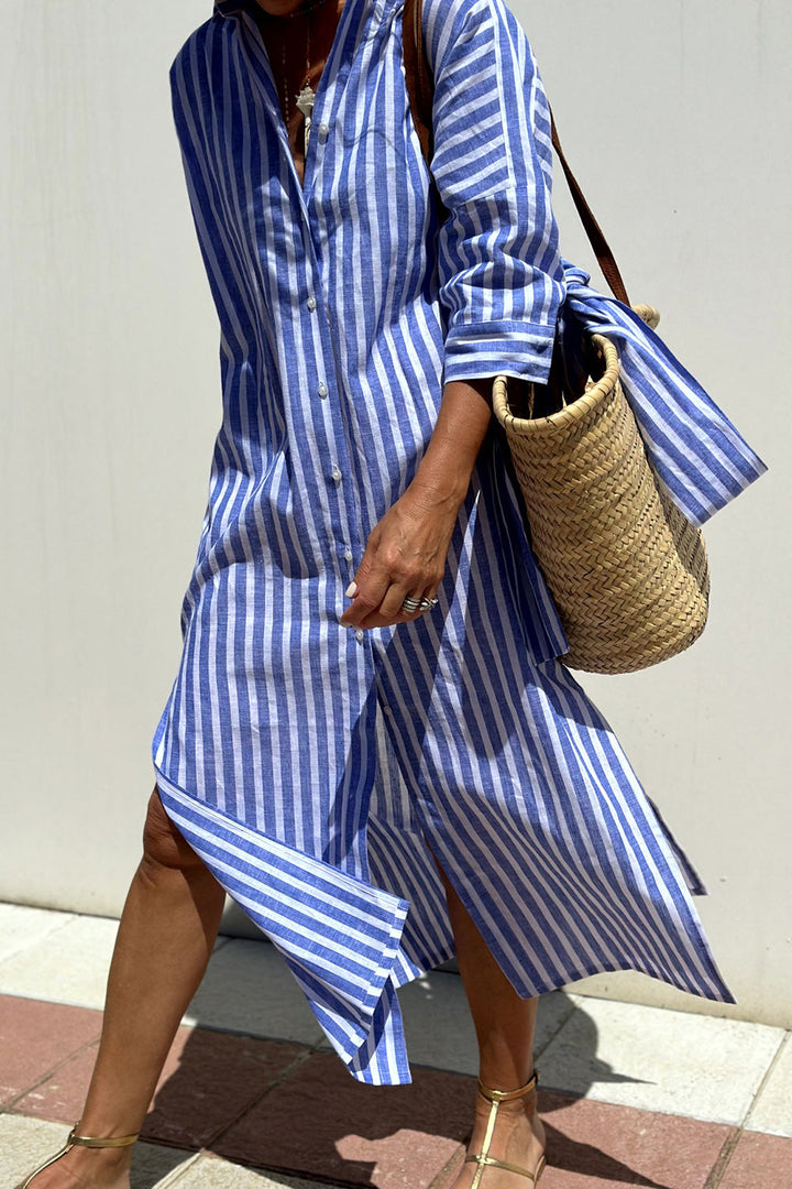 Elowen | Elegant striped shirt dress