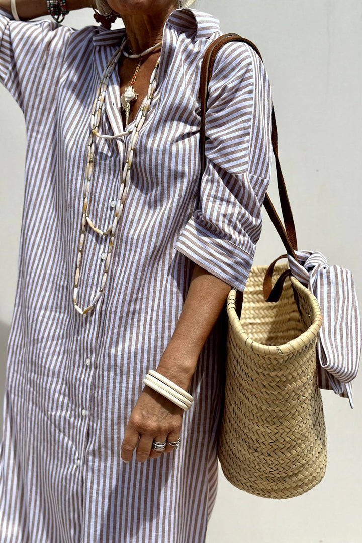 Elowen | Elegant striped shirt dress