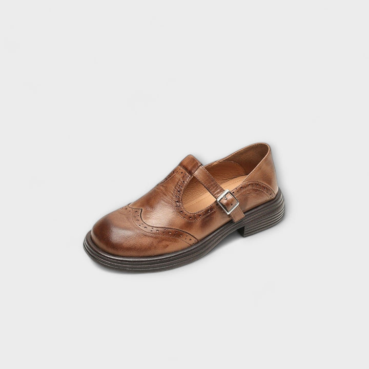 Amari | Classic T-strap leather shoes