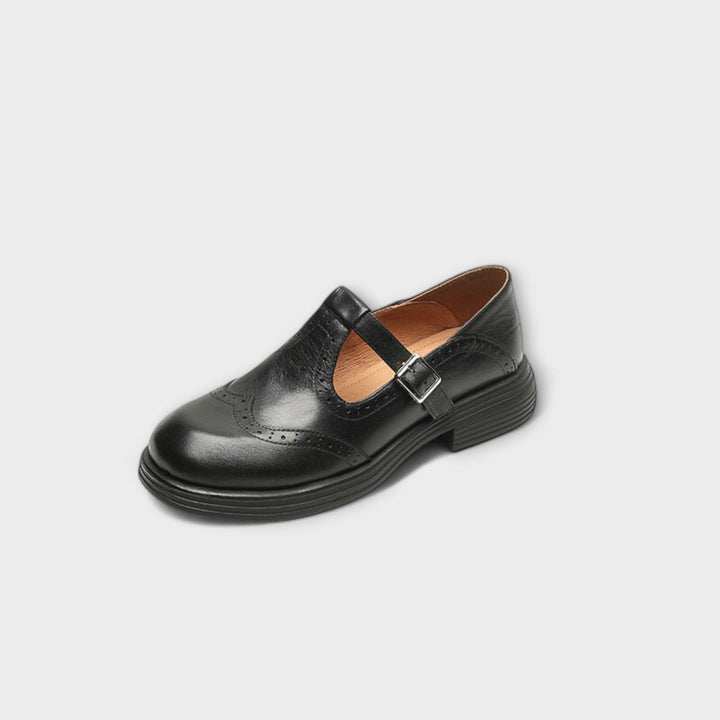 Amari | Classic T-strap leather shoes