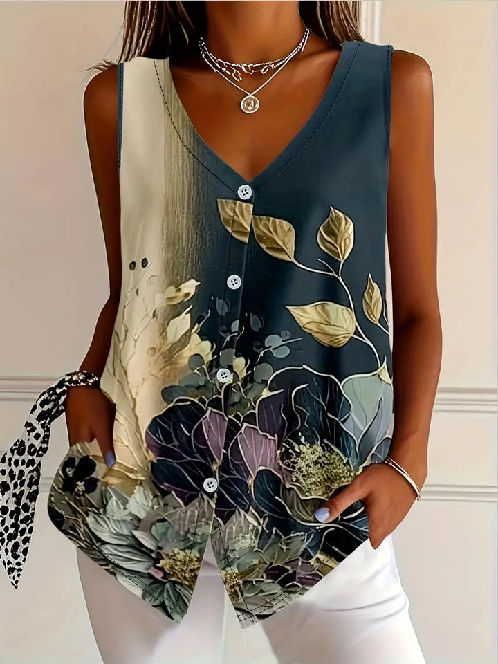 Althea |  Elegant Casual Sleeveless Blouse