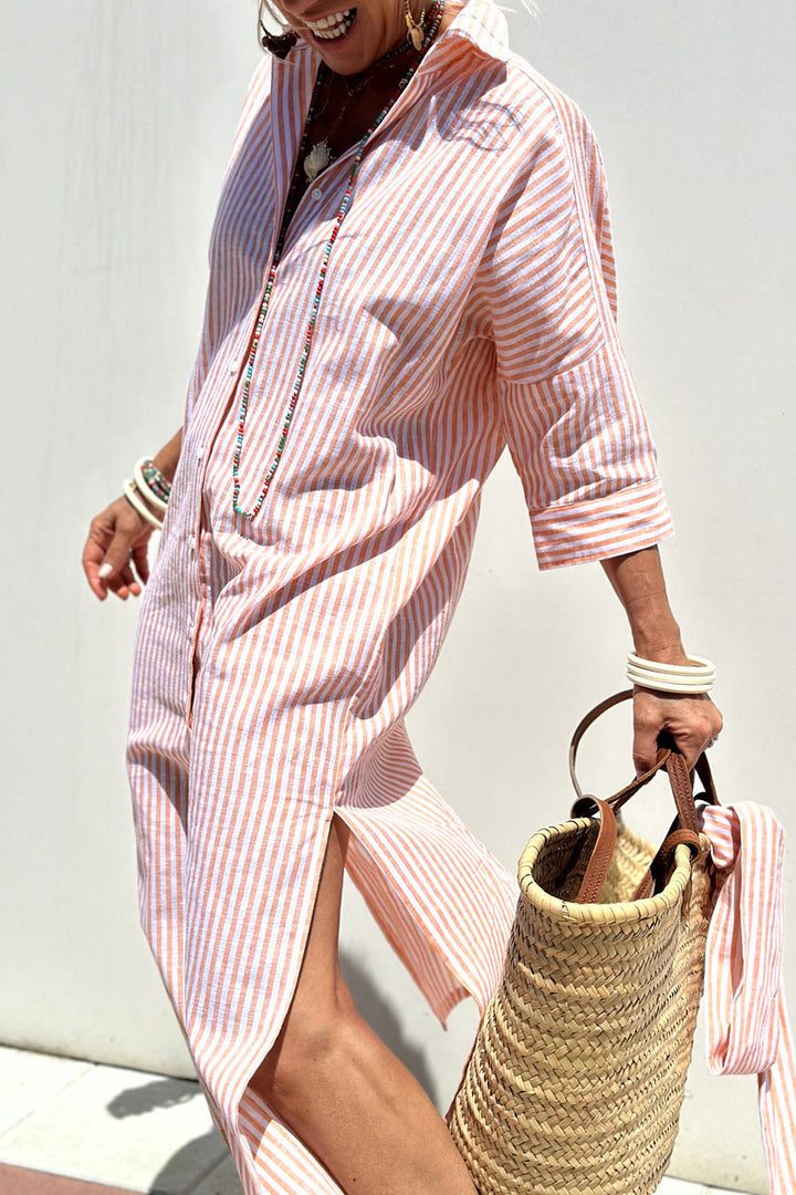 Elowen | Elegant striped shirt dress