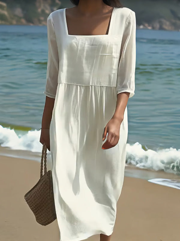 Julia | Linen Front Panel Dress