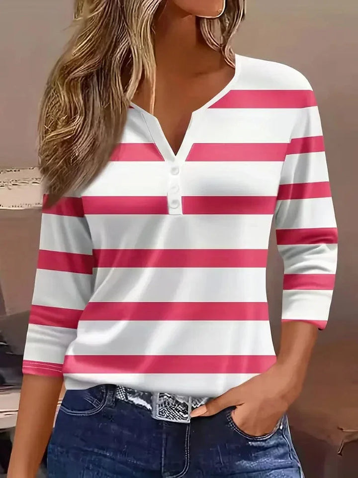 Sharon | Striped V-Neck Top