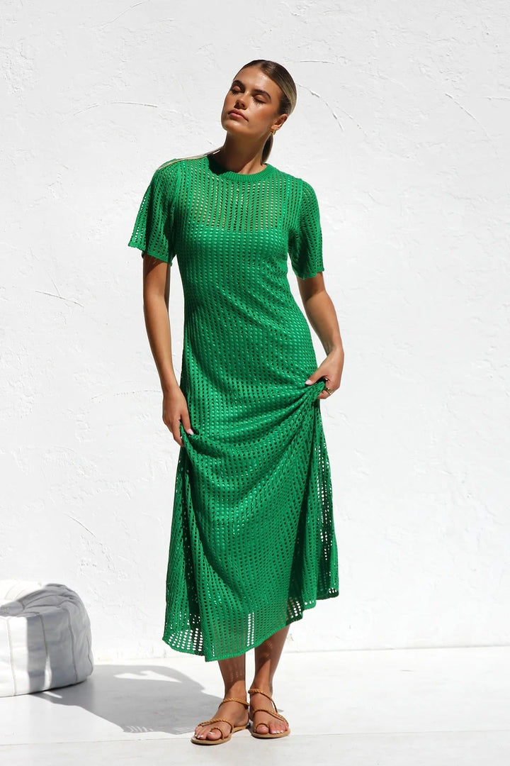 ESSENTIAL - Airlie Crochet Maxi Dress - Natural