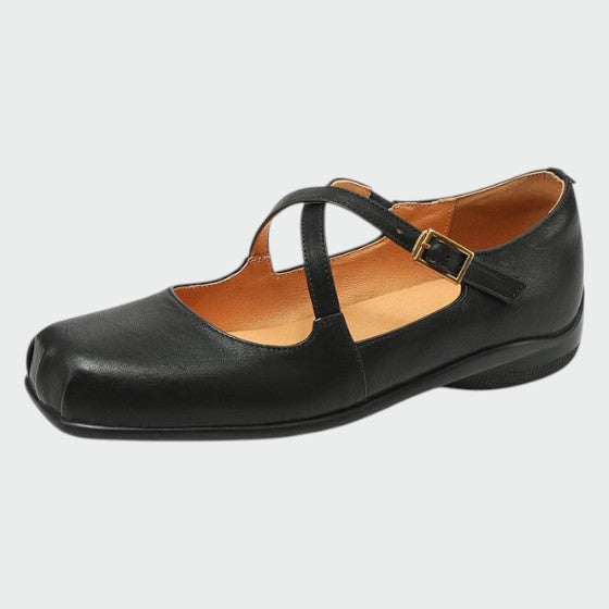 Olivia™ | Square-Toe Cross-Strap Mary Jane Shoes