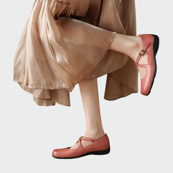 Olivia™ | Square-Toe Cross-Strap Mary Jane Shoes