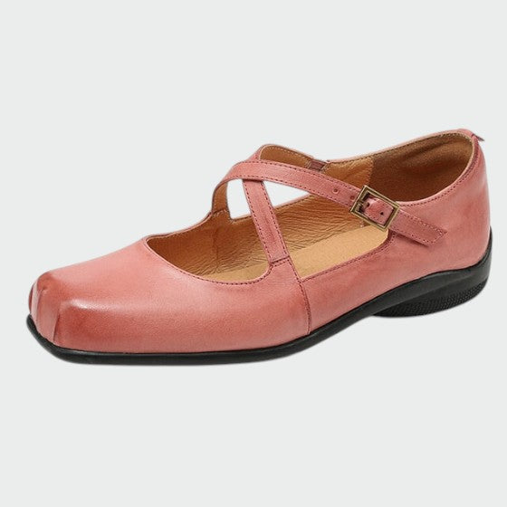 Olivia™ | Square-Toe Cross-Strap Mary Jane Shoes
