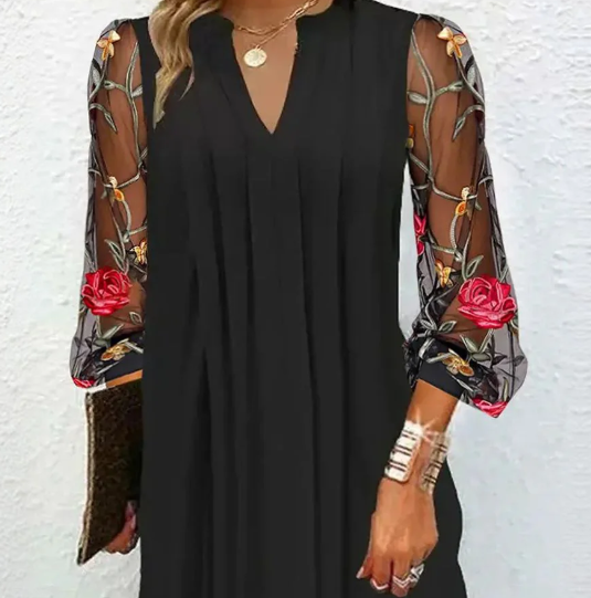 Kai | Elegant Mini Dress with Transparent Sleeves