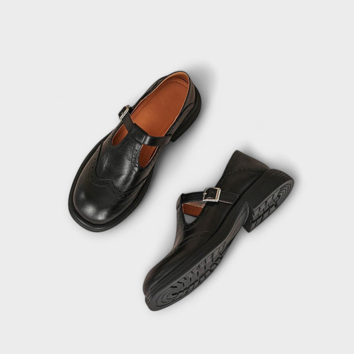 Amari | Classic T-strap leather shoes