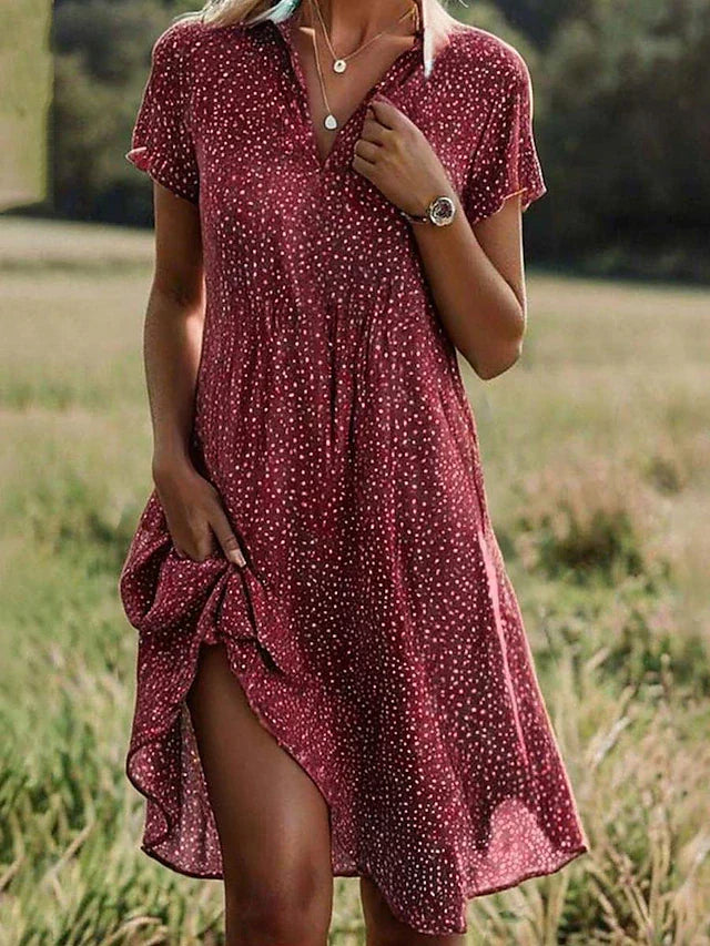 Janica | Short Sleeve Midi Dress