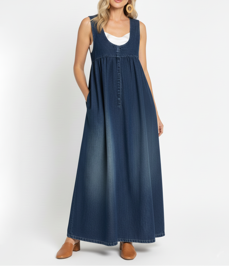 Saylor | Soft Denim Maxi Dress